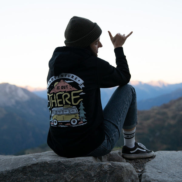 Organic "Adventure is out There" Hoodie - Stoked&Woke Clothing