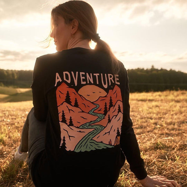 Organic "Adventure" Long Sleeve Tee - Stoked&Woke Clothing