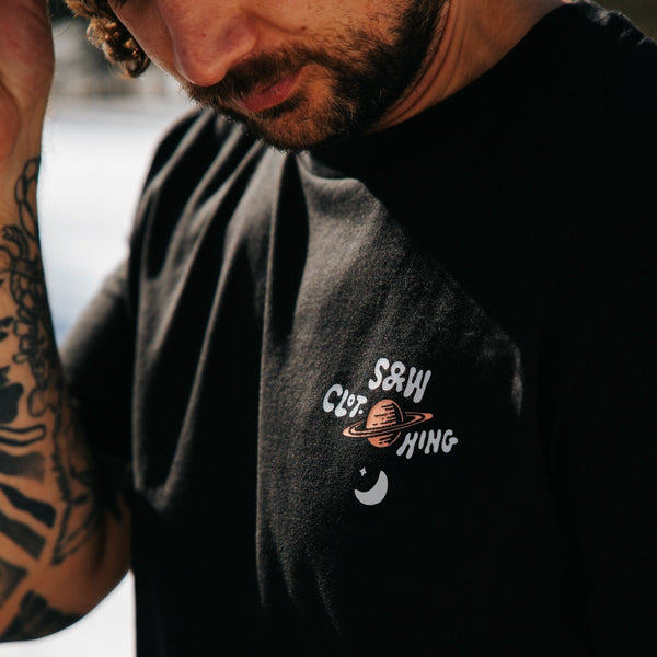 Organic "Between Peaks and Planets" Tee - Stoked&Woke Clothing