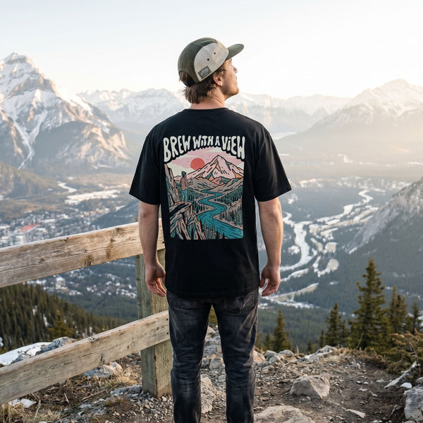 Organic "Brew with a View" Tee - Stoked&Woke Clothing