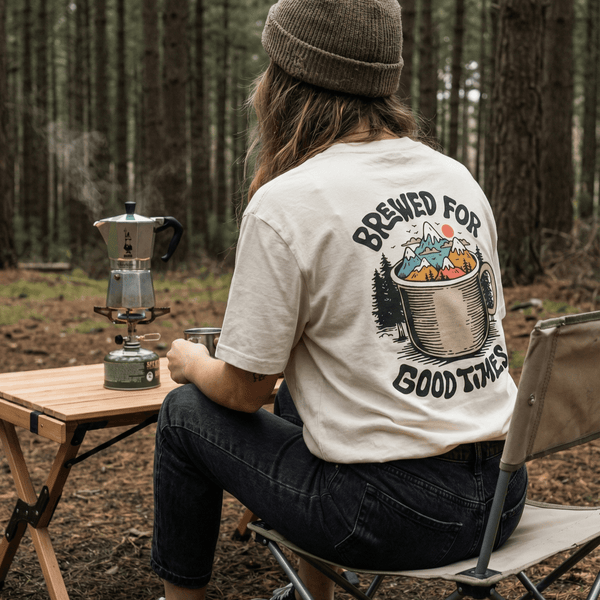 Organic "Brewed for Good Times" Tee - Stoked&Woke Clothing