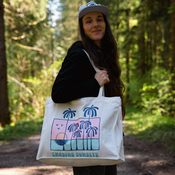 Organic "Chasing Sunsets" Tote Bag - Stoked&Woke Clothing