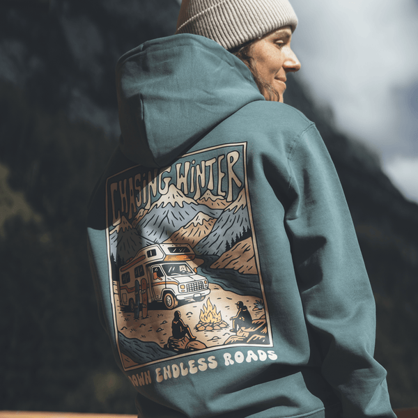 Organic "Chasing Winter" Hoodie - Stoked&Woke Clothing