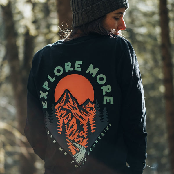 Organic "Explore More" Long Sleeve Tee - Stoked&Woke Clothing