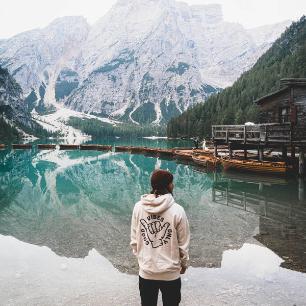 Organic "Good Vibes" Hoodie - Stoked&Woke Clothing