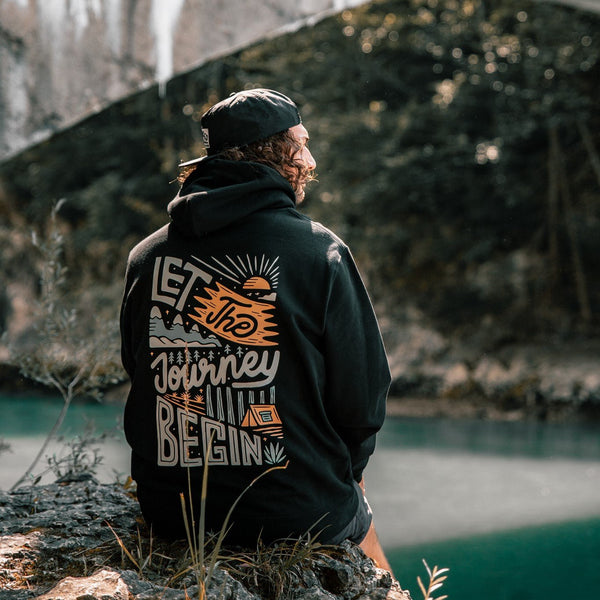 Organic "Let the Journey Begin" Hoodie - Stoked&Woke Clothing