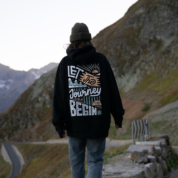 Organic "Let the Journey Begin" Hoodie - Stoked&Woke Clothing