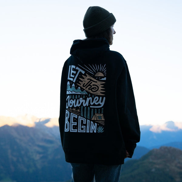 Organic "Let the Journey Begin" Hoodie - Stoked&Woke Clothing