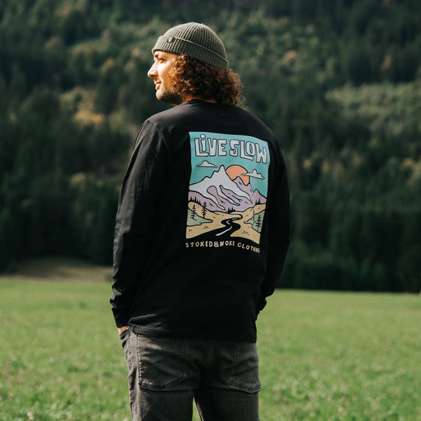 Organic "Live slow" Long Sleeve Tee - Stoked&Woke Clothing