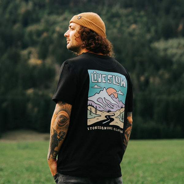 Organic "Live slow" Tee - Stoked&Woke Clothing