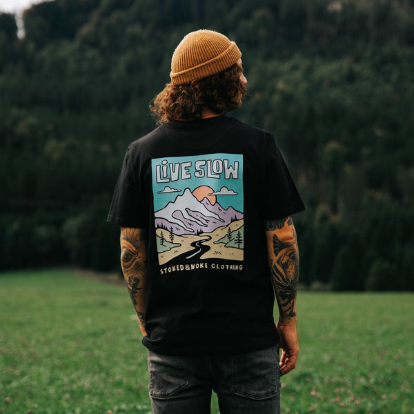 Organic "Live slow" Tee - Stoked&Woke Clothing