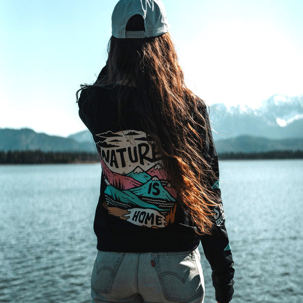 Organic "Nature Is Home" Long Sleeve Tee - Stoked&Woke Clothing