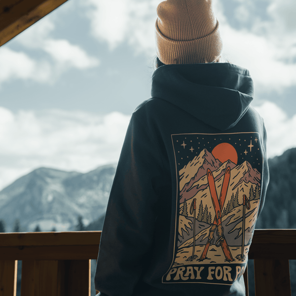 Organic "Pray for Pow" Hoodie - Stoked&Woke Clothing