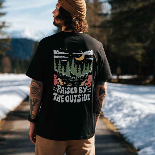 Organic "Raised by the Outside" Tee - Stoked&Woke Clothing