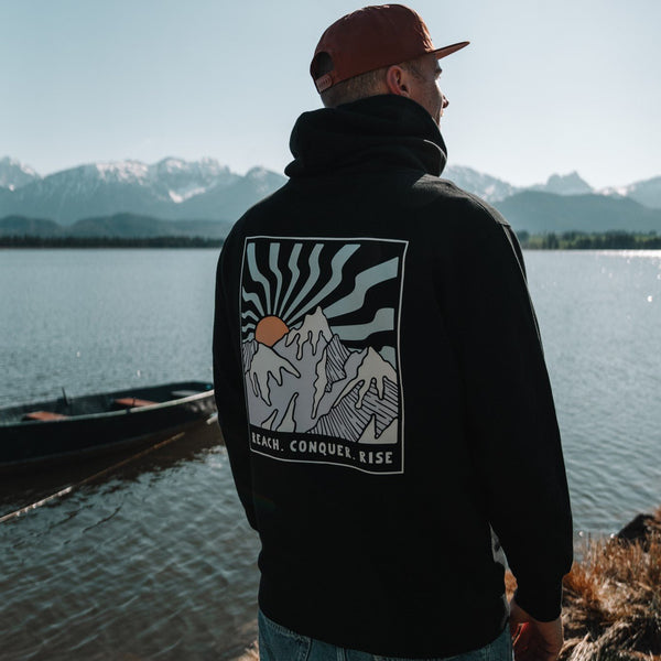 Organic "Reach.Conquer.Rise" Hoodie - Stoked&Woke Clothing