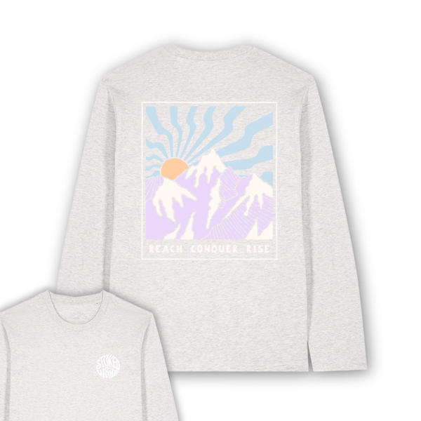 Organic "Reach.Conquer.Rise" Long Sleeve Tee - Stoked&Woke Clothing