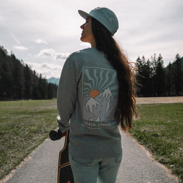 Organic "Reach.Conquer.Rise" Long Sleeve Tee - Stoked&Woke Clothing