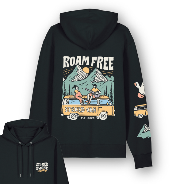 Organic "Roam Free" Hoodie - Stoked&Woke Clothing