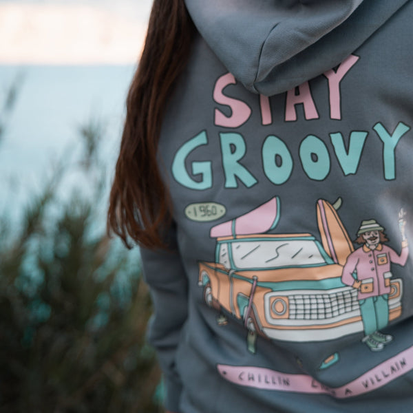 Organic "Stay Groovy" Hoodie - Stoked&Woke Clothing