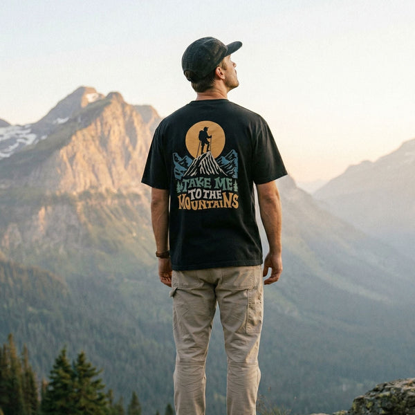 Organic "To the Mountains" Tee - Stoked&Woke Clothing