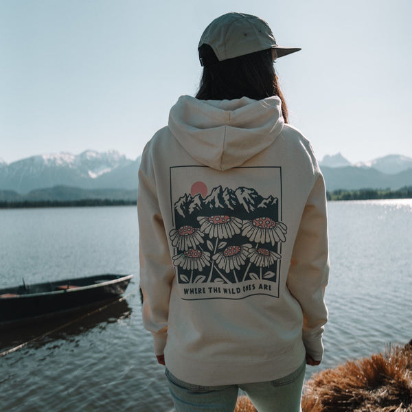 Organic "Where the wild ones are" Hoodie - Stoked&Woke Clothing