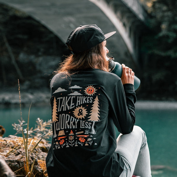 Organic "Worry Less" Long Sleeve Tee - Stoked&Woke Clothing