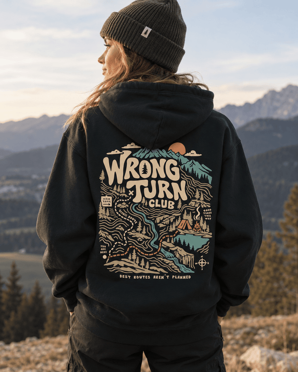 Organic "Wrong turn Club" Hoodie - Stoked&Woke Clothing