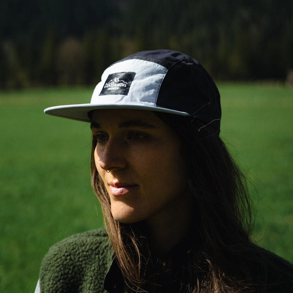 Recycled "Active" five - panel Cap in Powder/Navy - Stoked&Woke Clothing