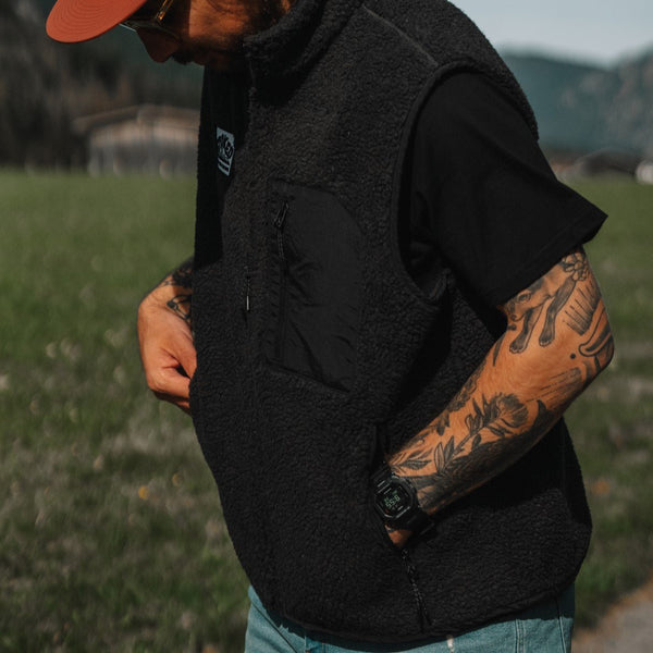 Recycled "Explorer" Sherpa Fleece Vest - Stoked&Woke Clothing