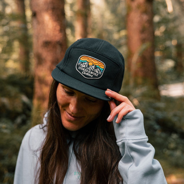 Recycled Fleece Camper Cap - Black - Stoked&Woke Clothing
