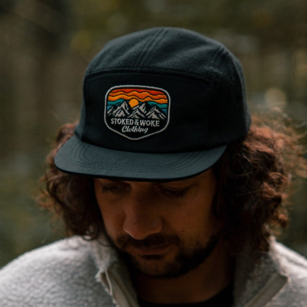 Recycled Fleece Camper Cap - Black - Stoked&Woke Clothing