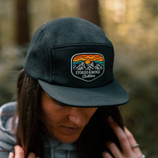 Recycled Fleece Camper Cap - Black - Stoked&Woke Clothing