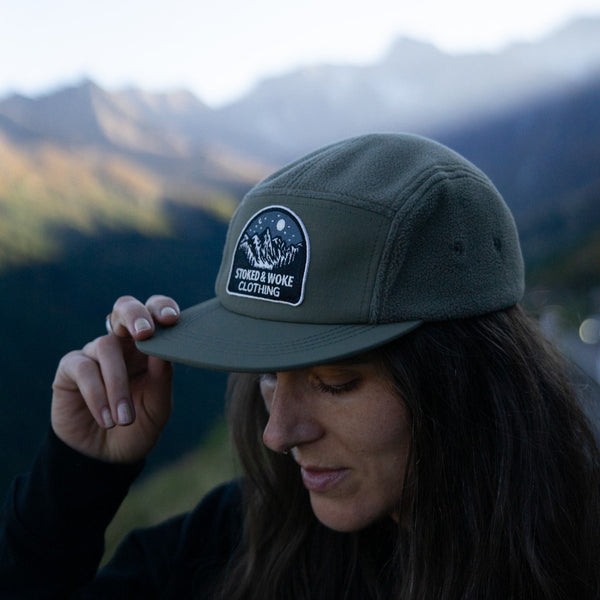 Recycled Fleece Camper Cap - Olive Green - Stoked&Woke Clothing