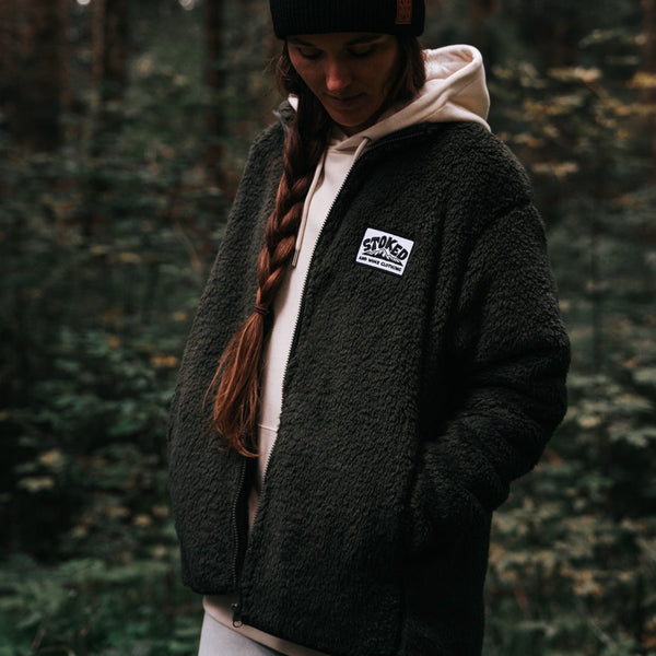 Recycled Fluffy Fleece - Forest Green - Stoked&Woke Clothing