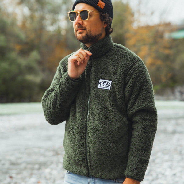 Recycled Fluffy Fleece - Forest Green - Stoked&Woke Clothing