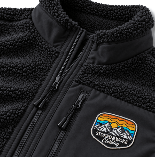 Recycled "Rainbow" Sherpa Fleece Vest - Stoked&Woke Clothing