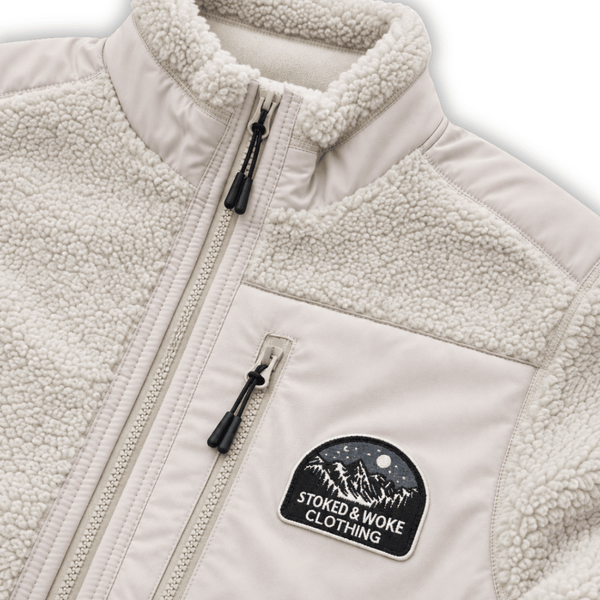 Recycled "Starry Night" Sherpa Fleece Jacket - Stoked&Woke Clothing