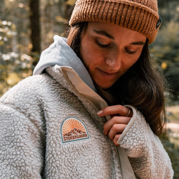 Recycled "Sunrise" Sherpa Fleece Jacket - Stoked&Woke Clothing