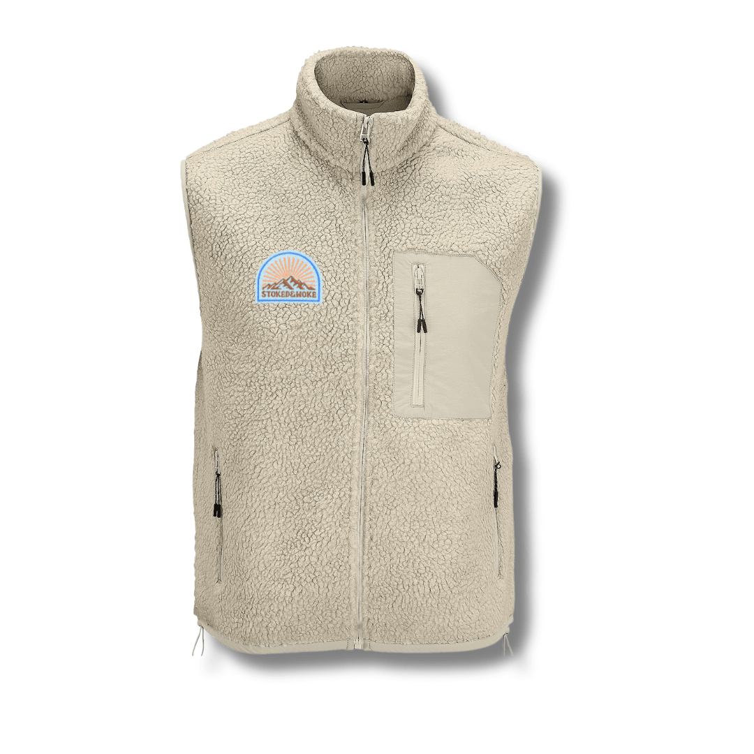 Recycled "Sunrise" Sherpa Fleece Vest - Stoked&Woke Clothing