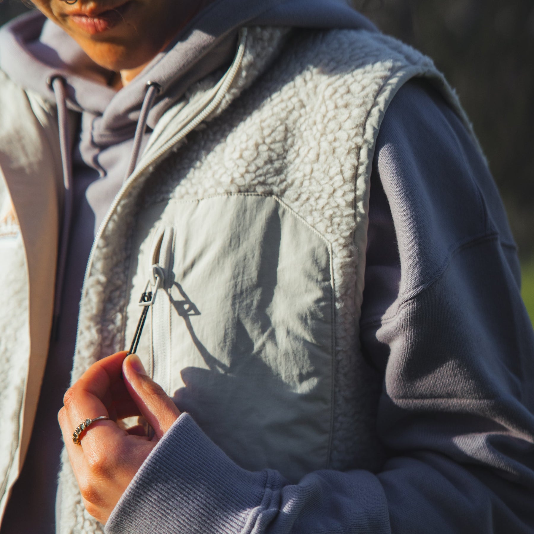 Recycled "Sunrise" Sherpa Vest - Stoked&Woke Clothing