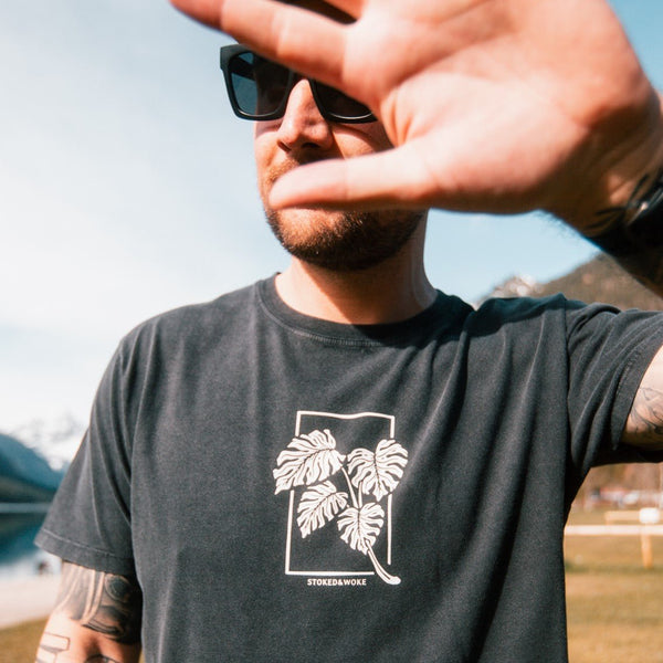 Stone Washed "Monstera" Tee - Stoked&Woke Clothing
