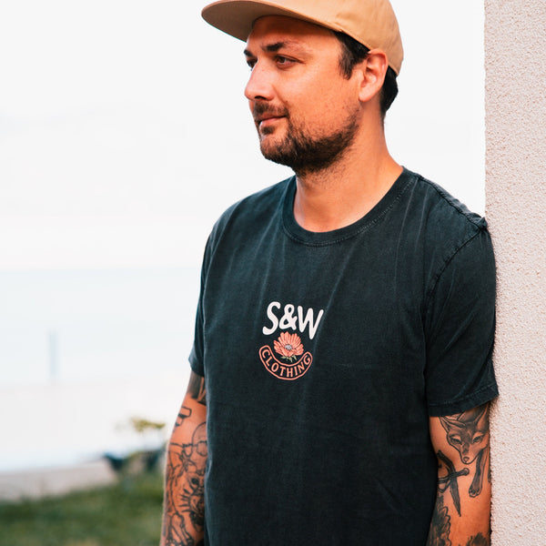 Stone Washed "Pohutukawa" Tee - Stoked&Woke Clothing