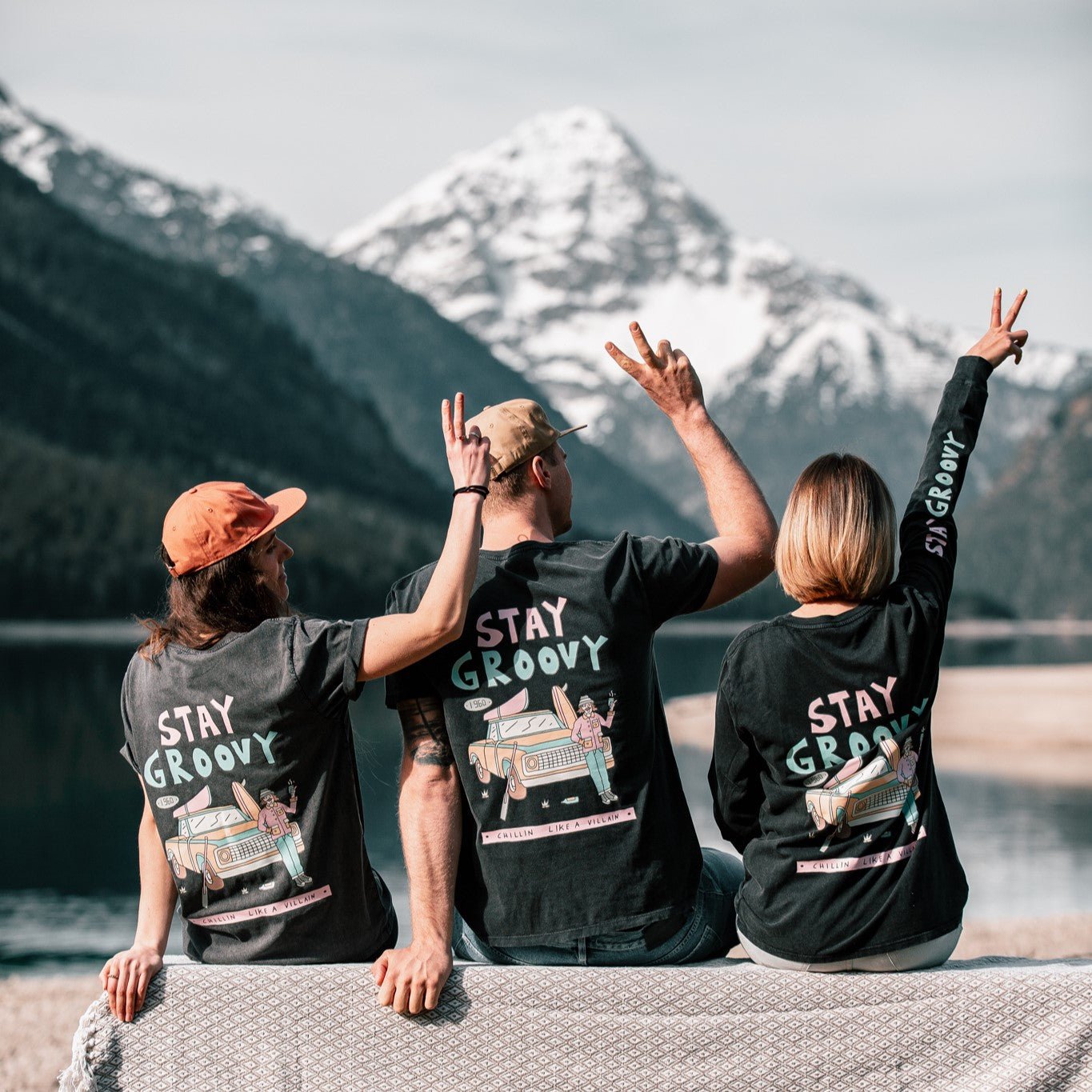 Stone Washed "Stay Groovy" Tee - Stoked&Woke Clothing