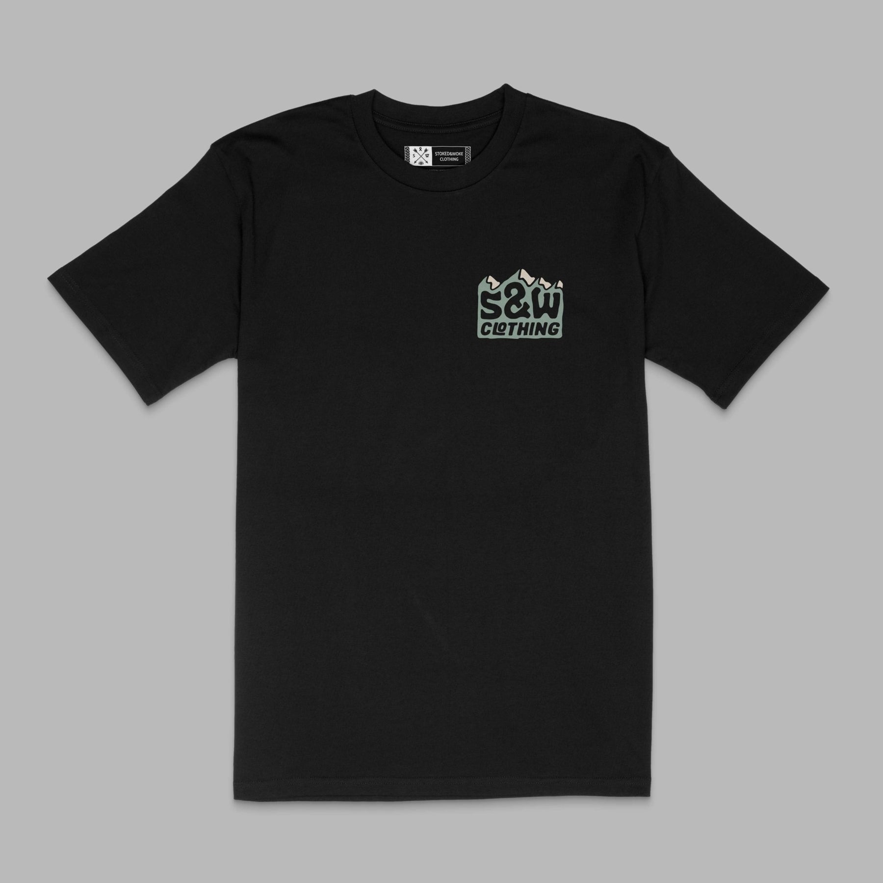 Black "Chasing Peaks" Tee - Stoked&Woke Clothing