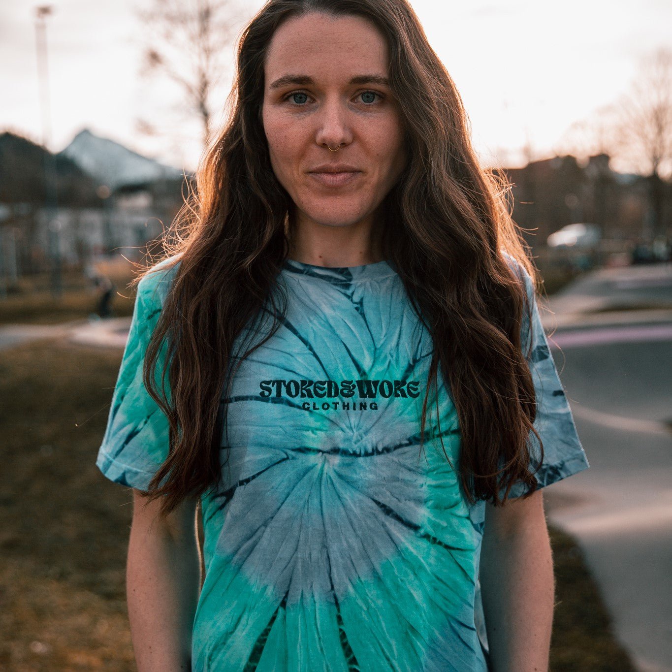 Organic "Aqua Swirl" Tee - Stoked&Woke Clothing
