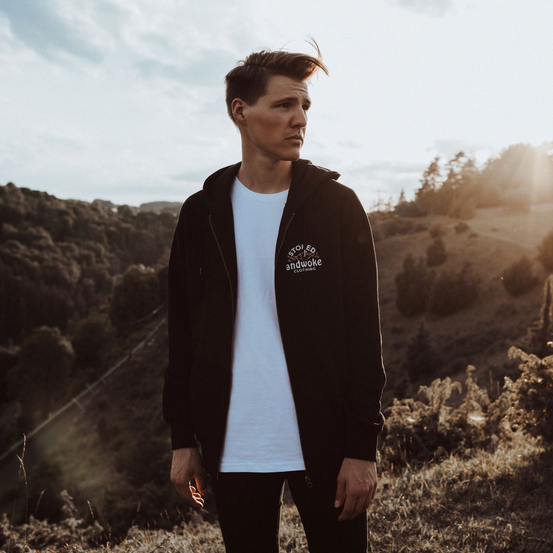 Organic "Keep Wandering" Zip-up Hoodie - Stoked&Woke Clothing