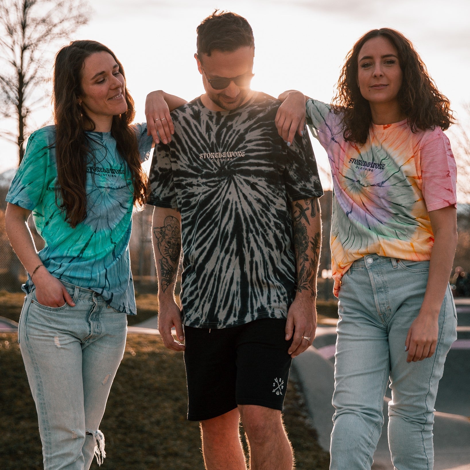 Organic "Rainbow Ripple" Tee - Stoked&Woke Clothing