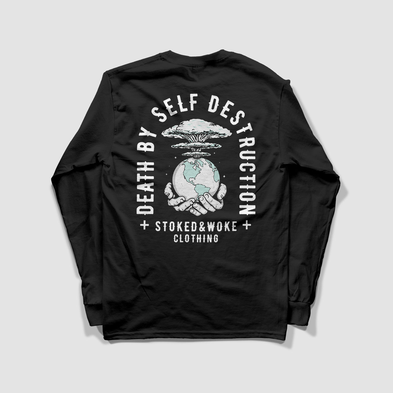 Organic "Self Destruct" Long Sleeve Tee - Stoked&Woke Clothing