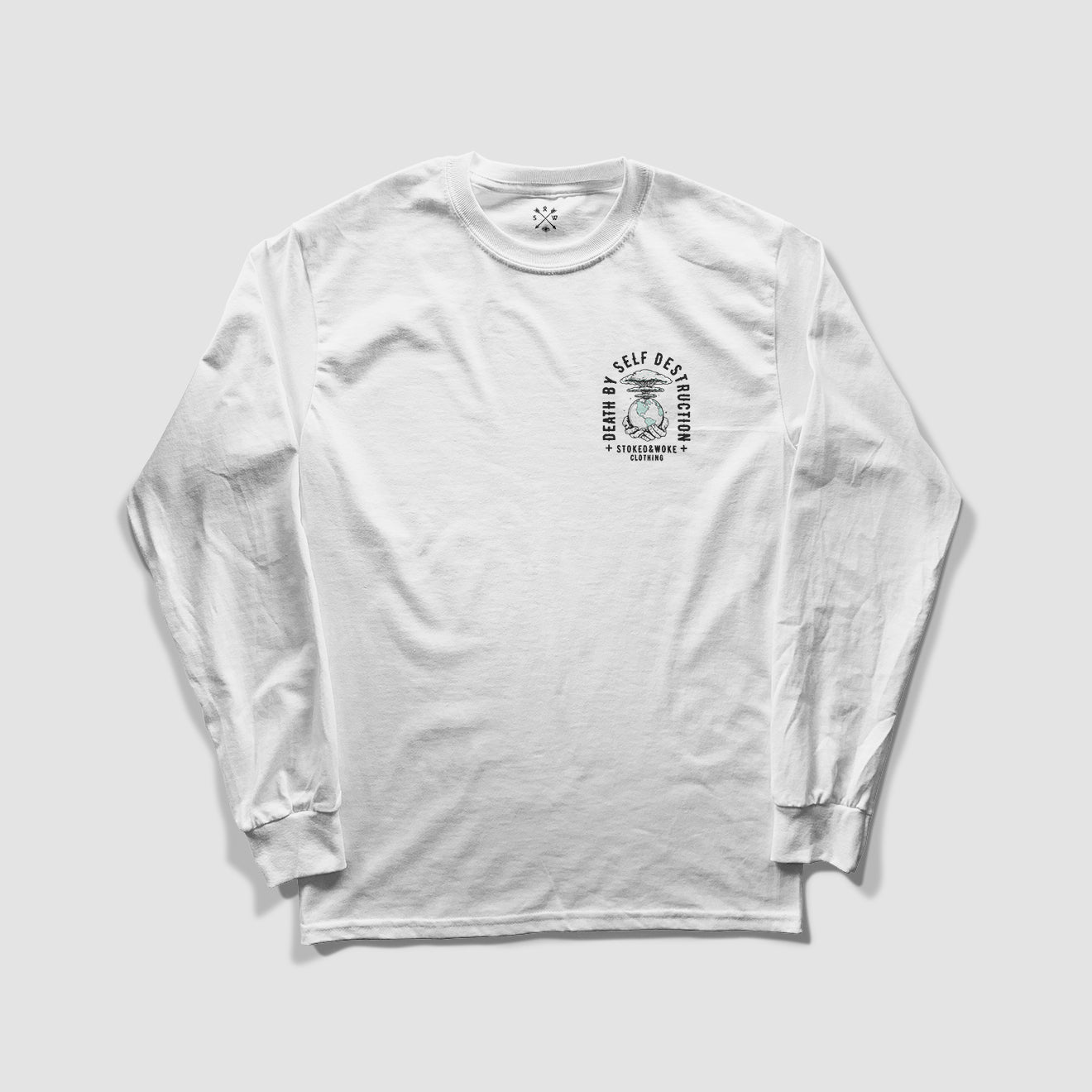 Organic "Self Destruct" Long Sleeve Tee - Stoked&Woke Clothing