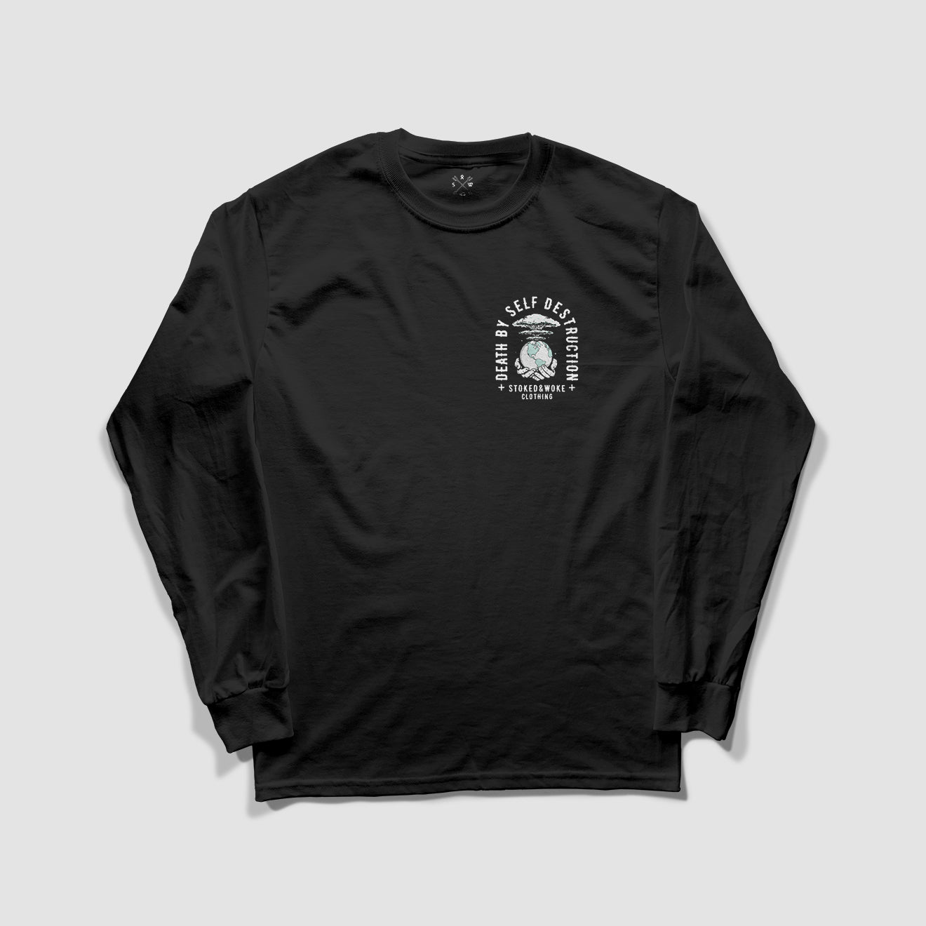 Organic "Self Destruct" Long Sleeve Tee - Stoked&Woke Clothing